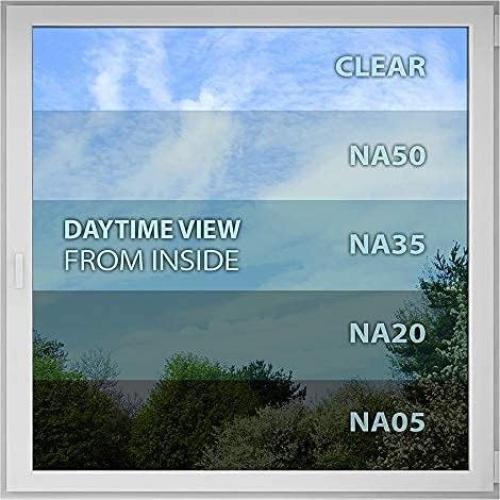 BDF NA05 Window Film Daytime Privacy and Sun Control Natural Black 5 (Very Dark) - 24in X 14ft