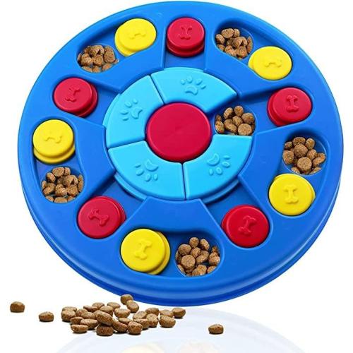 Blue Dog Puzzle Toys Interactive Toy for Puppy IQ Stimulation &Treat Training Games Treat Dispenser for Smart Dogs, Puppy &Cats Fun Feeding (Level 1-3)…