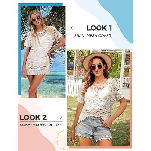 Size M...Buauty Womens Swimsuits Coverup Bathing Suits Cover Ups Crochet Swim Suits Swimwear Bikini Beach Dresses 2025 Clothes