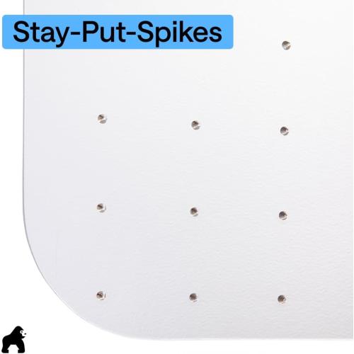 GORILLA GRIP Slip Resistant Clear Office Chair Mat for Carpet Floors, Smooth Rolling Glide Under Desk, Heavy Duty Plastic Computer Mats and Carpeted Floor Protector, Work and Gaming Chairs, 29x47 Lip