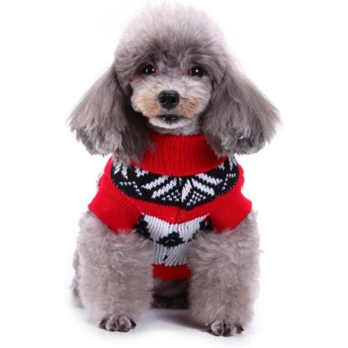 Milisten Adorable Pet Christmas Elk Sweater Dog Turtleneck Sweater Festive Knitted Dog Pajamas Winter Warm Pet Outfit Size m 2 pk