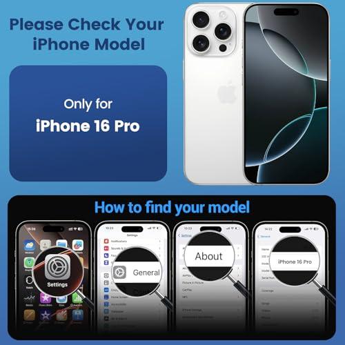 for iPhone 16 Pro Case with Screen Protector Clear
