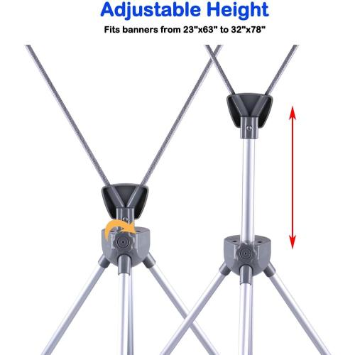 Adjustable X Banner Stand Fits Any Banner Size Width 23 to 32 and Height 63 to 78,Portable Retractable Banner Holder with Carrying Bag - Customize Banner for Trade Show, Exhibition, 2 Pack