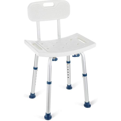 GreenChief Shower Chair with Back Removable - Small Shower Stool for Inside Shower, Narrow Bathtub Chair, Adjustable Shower Seat for Seniors, Elderly, Handicap, Disabled (300 LBS)