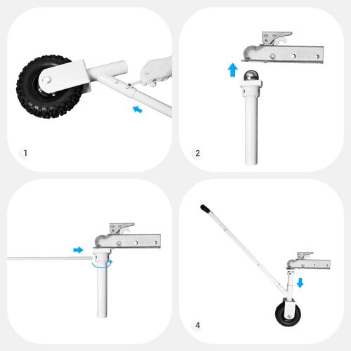 Trailer Dolly with Off-Road Wheels, Heavy-Duty 3500 lbs Capacity, 50mm Custom Hitch Ball & Mount – Manual Tow Dolly for RV, Boat, Camper & Utility Trailers