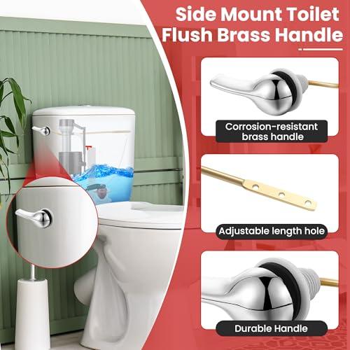 Saillong Universal Toilet Flusher Replacement Kit, Fill Valve, 2-Inch Flapper, Side Mount Handle Lever, Water-Saving, Adjustable Toilet Repair Kit Inside Tank, Easy to Install(1 Set,Black, Red)