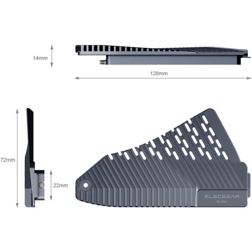 ElecGear PS5 NVMe SSD Heatsink, EL-P5C Heat Pipe   Solid Aluminum Cooler for PlayStation 5 Internal PCIe M.2 NVMe 4.0 Gen4 Memory, Re-Designed SSD Mounting Post Kit - (Not for Slim/Pro)