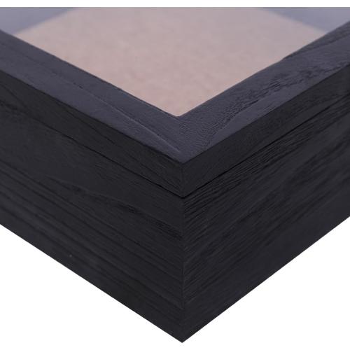 15x15x4 Shadow Box, Exterior Depth 4in Extra Deep Shadow Box Frame for Pictures, Photos and Keepsake(Black)