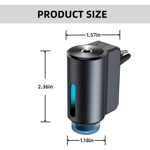 Car Air Freshener Diffuser, Smart Car Air Freshener, Car Diffuser Air Freshener with Three Adjustable Modes, Aromatizante Para Carro with 3pcs Essential Oil, Car Fresheners Long Lasting