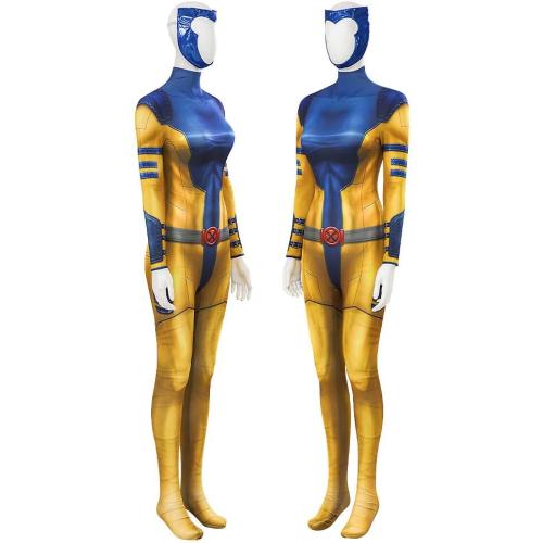 Size M.....Jean Grey Summers Costume 2Pcs Bodysuit and Mask Superhero Phoenix Cosplay Jumpsuit Halloween Outfit for Adult