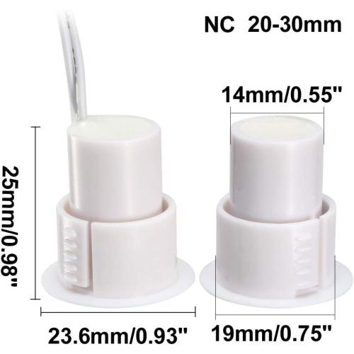 uxcell N.C. Recessed Wired Security Window Door Contact Sensor Alarm Magnetic Reed Switch White RC-36 10pcs