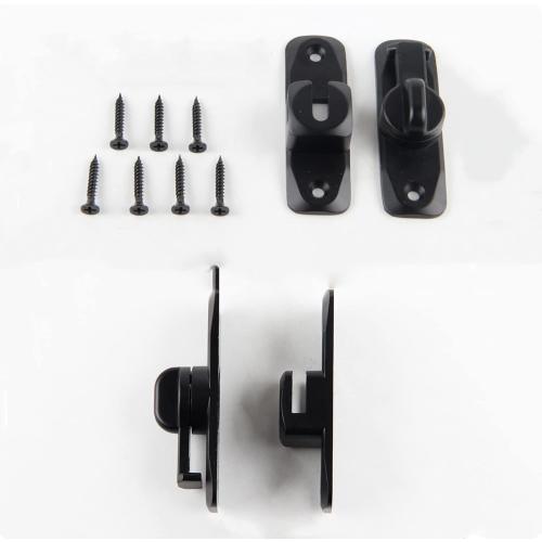 Flip Door Latch Black 180 Degree Heavy Duty Bar Gate Latches Safety Door Lock, Bold Thickened Anti-Rust Update Design (90-180Filp Door Latch)