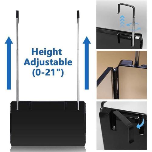 HIEEY 3 Way Mirror for Hair Cutting,360 Trifold Mirror with Height Adjustable Telescoping Hooks,and 5X Magnification,for Makeup, Hair Styling