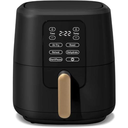 Touchscreen Air fryer, Digital Air fryer with Touch-Activated Display, Kitchenware by Drew Barrymore (6QT, Black Sesame)