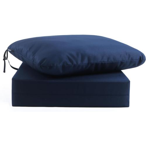 Melissa Luxury Outdoor Patio Chair Cushions, 22x22x5 Inch Deep Seat Bottom & Back Cushions, Waterproof and Fade Resistant, for Patio Chairs, Couch, Sofa & Backyard Furniture,Navy