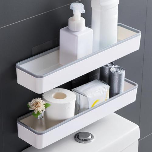 Eforcase Bathroom Shelves for Wall Organizer - Bathroom Shelves Over Toilet Wall Mounted Floating Shelves Tray Farmhouse Shelf Toilet Paper Storage Organizer No Drilling Hang Walls Storage Holder