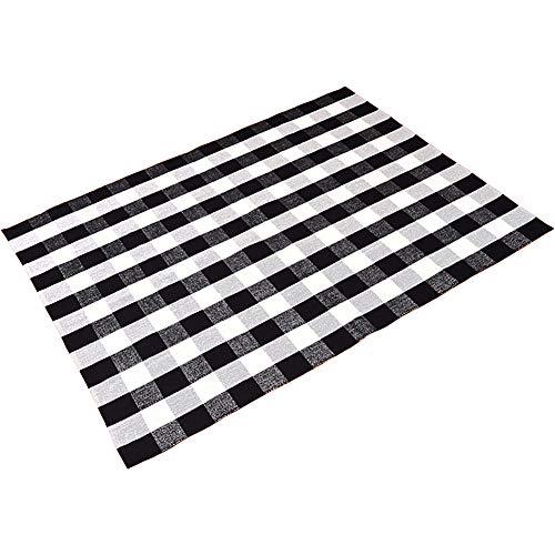 Buffalo Plaid Rugs 4'×6' for Living Room/Bedroom/Dorm- Cotton Hand Woven Home Decor Rugs