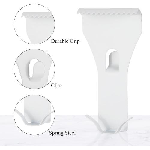 Ripeng 24 Pcs 8 Pcs Brick Wall Clip Hook No Drill for Outdoor, White