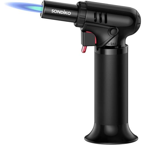 Sondiko Butane Torch, Refillable Soldering Torch with Visible Fuel Window