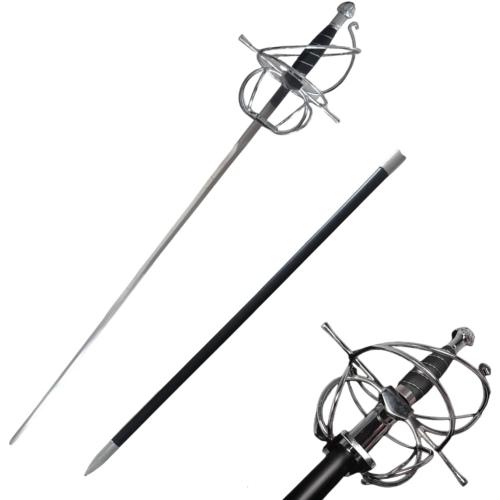 Sword Valley Medieval Fencing Western Handmade Sword - 116.5 cm/45.9″ - 2.3 kg/5 lb - Blade Made of Handmate Stainless Steel - Handle Design is Anti Slip and Sweat Proof - Worth Collecting