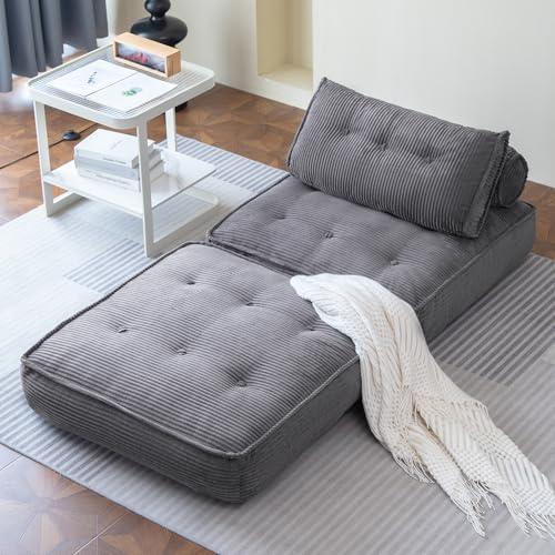 Convertible Sleeper Chair Folding Sofa Bed 33” with Pillow Futon Boneless Couch with Back Support Small Couch for Living Room(Grey) . ( Used see the pictures)