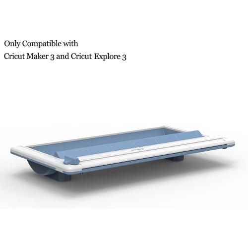 Blue and White RANCOVY Vinyl Roll Holder with Trimmer for Cricut Maker 3 and Cricut Explore 3, Perfect for Clean Precise Cuts of Smart Vinyls and Heat Transfer Vinyl Iron On