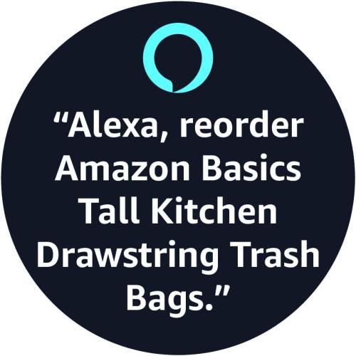 Amazon Basics Trash Bags, Tall Kitchen Drawstring, Unscented, 13 Gallon, 200 Count, Pack of 1