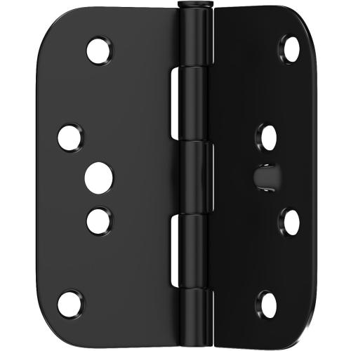 goldenwarm Black Door Hinges 4inch 3 Pack Security Door Hinges, Interior/Exterior Matte Black 4 Hinges with 5/8 Radius Corner for Doors Reversible Full Mortise Combination