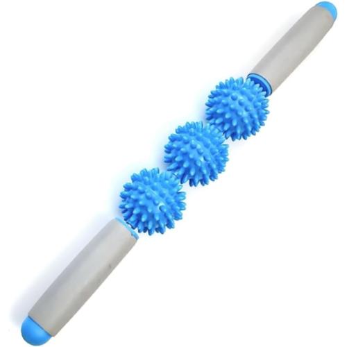 Fascia Muscle Roller Stick Hedgehog Massage Roller Yoga Stick Hand-held Body Massage Tool for Cellulite and Muscle Soreness,Physical Therapy &Recovery,Reduce Leg Cramps (Blue)