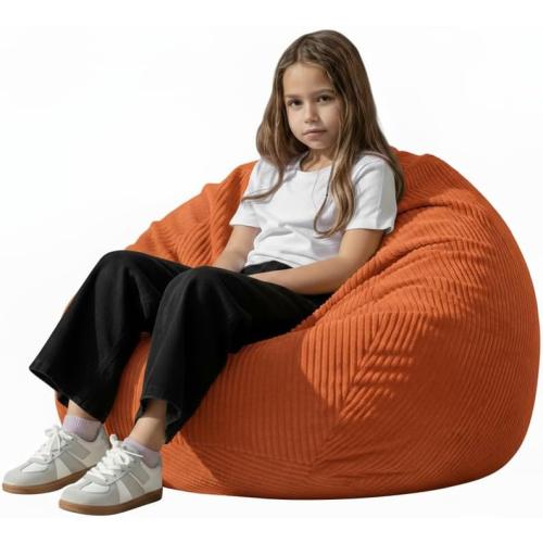 Stuffed Animal Storage Bean Bag Cover (No Filler), Corduroy Kids & Toddler Bean Bag Chair for Teens & Adults, Toy Storage Organizer, Comfy Sofa for Playroom (Cover Only)
