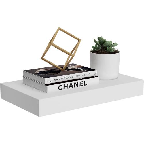 WELLAND 9 Deep White Floating Shelf Set of 2, Wall Shelves for Bathroom, Living Room, Bedroom, Modern Home Decor, 16 W x 9 D x 2 H