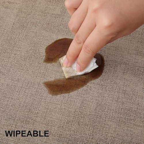 homing Faux Leather Heat Resistant Placemats 4 Packs, Waterproof Wipeable Dining PU Place Mats for Indoor & Outdoor, Easy to Clean, Camel