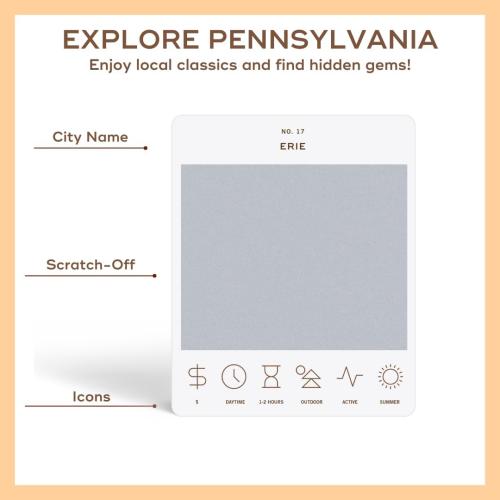 Reach International Outfitters Pennsylvania Adventure Bucket List: 50 Scratch-Off Cards for Outdoor Activities, Tourist Attractions, and Road Trips - Perfect Travel Gift and Guide for Exploring