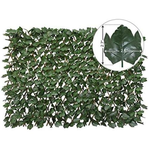Expandable Fence Privacy Screen for Balcony Patio Outdoor,Decorative Faux Ivy Fencing Panel,Artificial Hedges (Single Sided Leaves)……