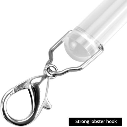 QWORK 40 Inch Clear Acrylic Curtain Pull Wand (4 Pack) with Strong Lobster Hook and Extra Ring Attachments