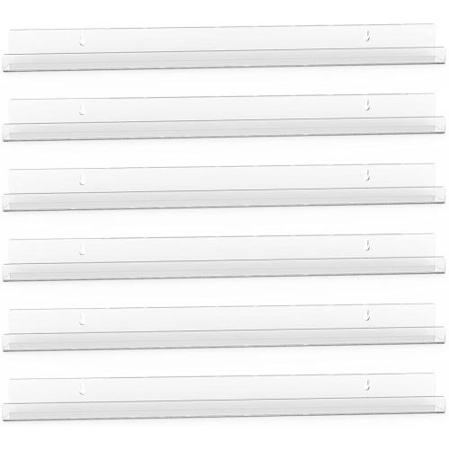 Sezanrpt 24 Inches Acrylic Nail Polish Rack for Wall, Clear Nail Polish Organizer Wall Mounted for 150 Bottles, 6 Pack