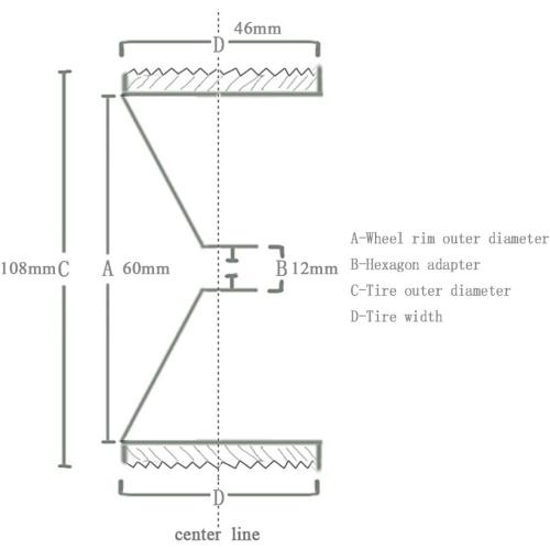 GoolRC 4Pcs AX-3009 High Performance 108mm 1/10 Short Course Truck Tires with Wheel Rim for All Terrain