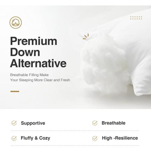 Acanva Bed Pillows for Sleeping, Cooling Hotel Quality with Premium Soft 3D Down Alternative Fill for Back, Stomach or Side Sleepers, Standard (Pack of 4), White (2 brand new)