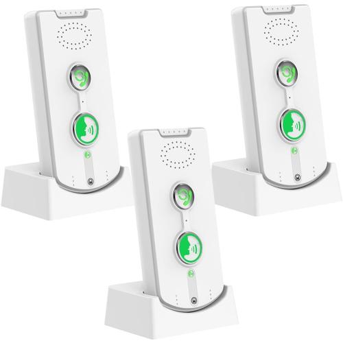 2 Way Intercoms Wireless for Home Office,Portable Room to Room Long Range Intercom System with Charging Base, Long Standby Time 5 Level Volume Adjustment,38 Ringtones Adjustment (3 Pack)
