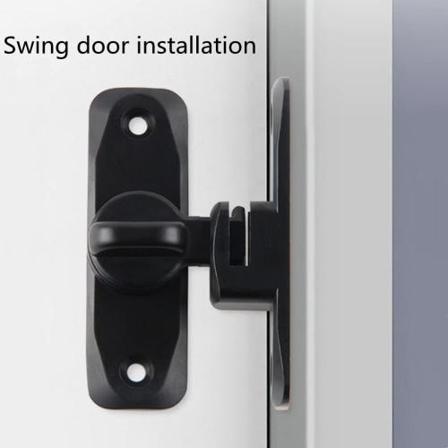 Flip Door Latch Black 180 Degree Heavy Duty Bar Gate Latches Safety Door Lock, Bold Thickened Anti-Rust Update Design (90-180Filp Door Latch)