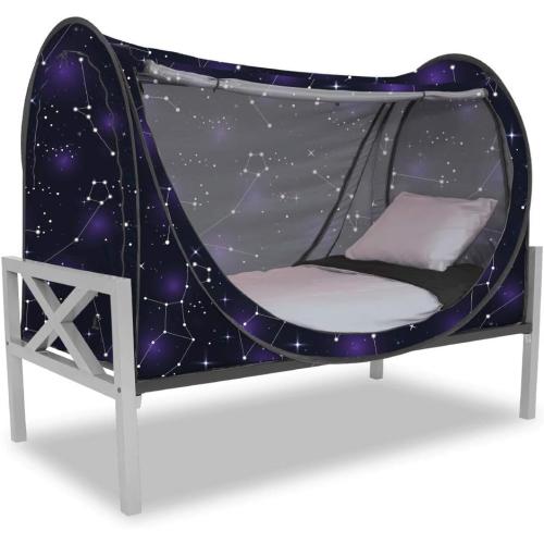 Privacy Pop up Eclipse Bed Tent Bed Drapes (Starry Constellation, Twin)
