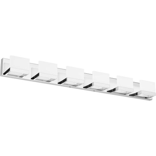 Tipace Modern 6 Lights LED Vanity Light for Bathroom Up and Down Chrome Bathroom Wall Light Fixtures Over Mirror(White Light 6000K)