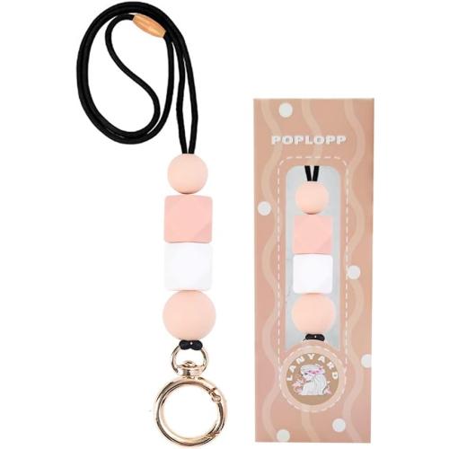 Teacher Lanyards for ID Badges and Keys, Cute Silicone Beaded Lanyard