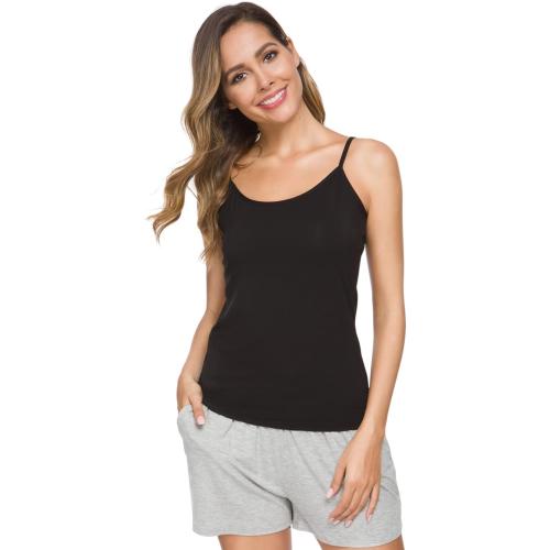 2 pack color black and grey ...Women Camisoles Spaghetti Strap Tank Top Basic Cami Undershirt