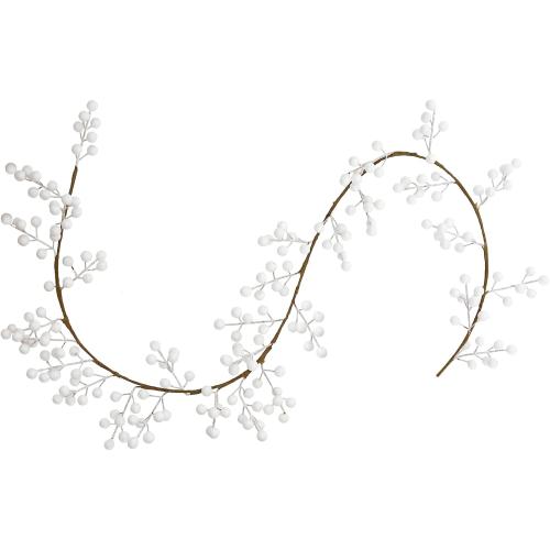 Color White Greentime Christmas White Berry Garland, Fake White Berry for Indoor Outdoor Home Decoration for Winter Christmas Holiday Decor for Fall Halloween