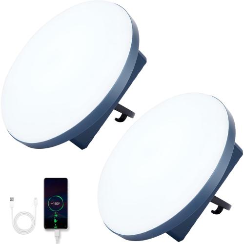 Camping Lights 2Pack, Portable Camping Lantern Rechargeable, Lanterns for Power Outages, Tent Lights with Magnet, Cordless Work Light, Waterproof Emergency Light for Outdoor, Hurricane, Survival Kits