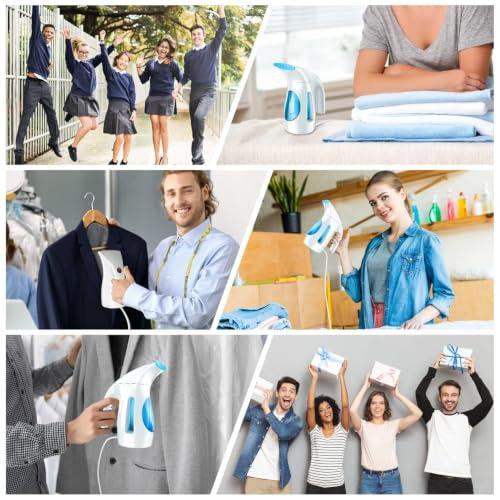 HiLIFE Steamer for Clothes, Portable Handheld Clothing Steamer, 240ml Big Capacity, 700W, Strong Power, Fabric Quick Wrinkle Remover for Home, Office(ONLY FOR 120V)-Maya Blue