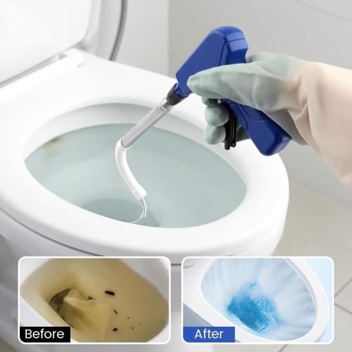 Toilet Snake Drain Auger with Gloves, 51-Inch Flexible Spring Plumbing Auger, Heavy-Duty Clog Remover for Hair & Debris, Drain Cleaning Tool for Bathroom Drains, Kitchen Sink and Toilet