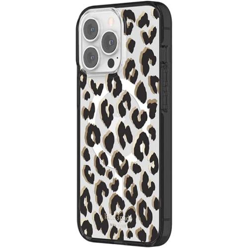 Kate Spade New York Protective Hardshell Case for MagSafe for iPhone 13 Pro - City Leopard Black