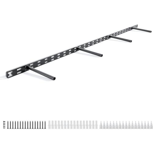 1pc Floating Shelf Bracket Heavy Duty,Decorative Floating Shelf Hardware Hidden Black Metal Fireplace Mantel Brackets (43X6X1.0 Without Tools)